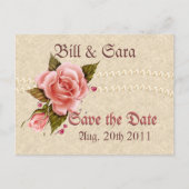 Carte Postale Faire-part Roses roses (Devant)