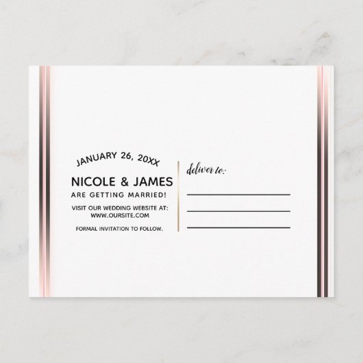 Carte Postale Faire-part Roses Rouges & Blanches Shabby Chic Glam Enregistr (Dos)