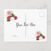 Carte Postale Faire-part Roses Rouges et Blanches Shabby-Chic (Dos)