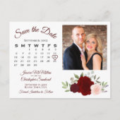 Carte Postale Faire-part Roses rouges et roses photo et calendrier Enregist (Devant)