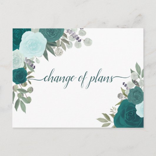 Carte Postale Faire-part Roses sarcelles élégantes Changement de plans de m (Devant)