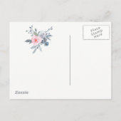 Carte Postale Faire-part rosiers bleu poussiéreux économisez la date de scr (Dos)