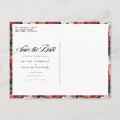 Carte Postale Faire-part Rouge Amaryllis et fleurs d'automne Enregistrer la (Dos)