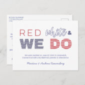 Carte Postale Faire-part Rouge Blanc Et Nous Nous Sommes Mariés Nous Avons (Devant / Derrière)