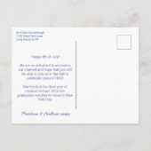 Carte Postale Faire-part Rouge Blanc Et Nous Nous Sommes Mariés Nous Avons (Dos)