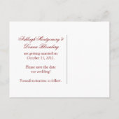 Carte Postale Faire-part Rouge coeurs parchemin ruban photo enregistrer la  (Dos)