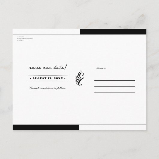 Carte Postale Faire-part Rouge et noir blanc Rose squelette Enregistrer la  (Dos)