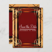 Carte Postale Faire-part Rouge & Or Élégante Entreprise Entreprise Sauvegar (Devant / Derrière)