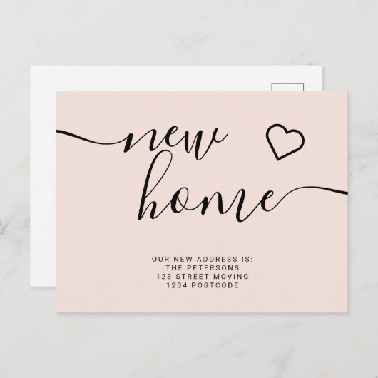 Carte Postale Faire-part Rougissent le nouveau déplacement à la maison (Devant / Derrière)