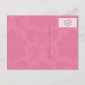 Carte Postale Faire-part Royal Blue et PInk Damask Enregistrer la date (Dos)