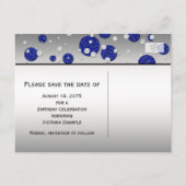Carte Postale Faire-part Royal Blue Silver Enregistrer la date (Dos)