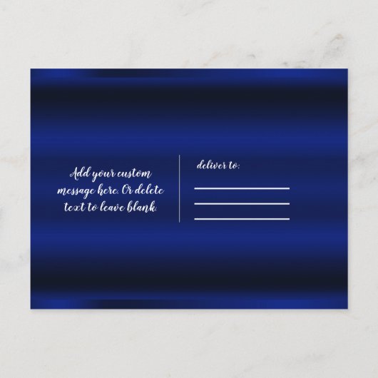Carte Postale Faire-part Royal Blue Silver Tour Eiffel Paris Enregistrer la (Dos)
