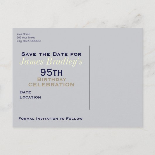 Carte Postale Faire-part Royal British Band 95th Birthday Enregistrer la da (Dos)