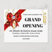 Carte Postale Faire-part Ruban arc-en-ciel rouge or grand ouverture d'entre (Devant)