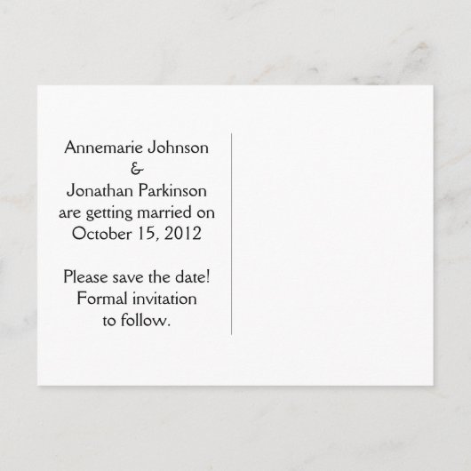 Carte Postale Faire-part Ruban de satin violet Enregistrer la date (Dos)