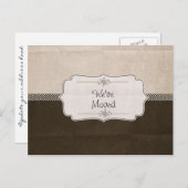 Carte Postale Faire-part Ruban marron Nous avons déménagé (Devant / Derrière)