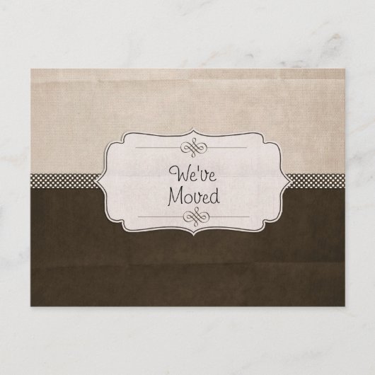 Carte Postale Faire-part Ruban marron Nous avons déménagé (Devant)