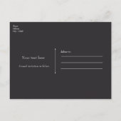 Carte Postale Faire-part Ruban noir & Rose violette Enregistrer la date TOU (Dos)