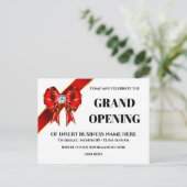 Carte Postale Faire-part Ruban rouge de grand ouverture d'entreprise invité (Debout devant)