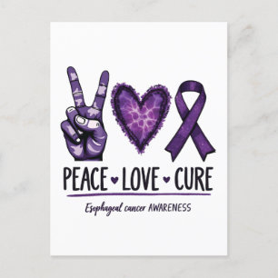 Carte Postale Faire-part Ruban Violet pour la sensibilisation au cancer de 