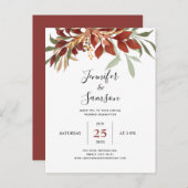 Carte Postale Faire-part Russe aquarelle Bohême Automne Mariage virtuel (Devant / Derrière)