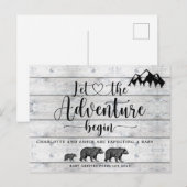 Carte Postale Faire-part Russe Aventure Bois Ours Bois Grossesse (Devant / Derrière)