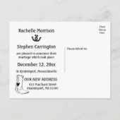 Carte Postale Faire-part Russe marié Mariage Occidental Noir (Dos)