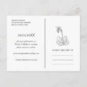 CARTE POSTALE FAIRE-PART RUST DESERT CACTI SUCCULENT SKETCH ENREGISTRER LA  (Dos)