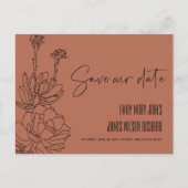 CARTE POSTALE FAIRE-PART RUST DESERT CACTI SUCCULENT SKETCH ENREGISTRER LA  (Devant)