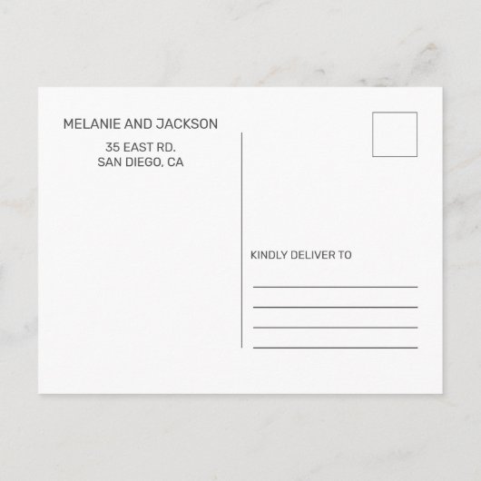 Carte Postale Faire-part Rust Stylish photo manuscrite Enregistrer la date (Dos)