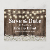 Carte Postale Faire-part Rustic Baby's Breath String Lights Enregistrer la  (Devant)