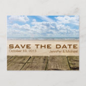 Carte Postale Faire-part Rustic Beach Summer Enregistrer la date Mariage (Devant)