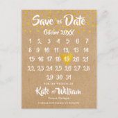 Carte Postale Faire-part Rustic Boho Heart Calendar Photo Enregistrer la da (Devant)