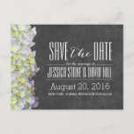 Carte Postale Faire-part Rustic Chalkboard Hydrangea Wedding Enregistrer la<br><div class="desc">Rustic Chalkboard Hydrangea Wedding Enregistrer les Cartes de Date.</div>