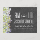 Carte Postale Faire-part Rustic Chalkboard Hydrangea Wedding Enregistrer la (Devant)