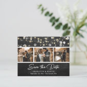 Carte Postale Faire-part Rustic Chalkboard Mariage Photo Enregistrer La Dat (Debout devant)