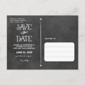 Carte Postale Faire-part Rustic Chalkboard Mariage Photo Enregistrer la dat (Dos)