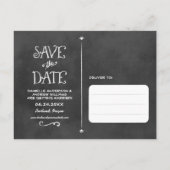 Carte Postale Faire-part Rustic Chalkboard Mariage Photo Enregistrer la dat (Dos)