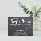 Carte Postale Faire-part Rustic Chalkboard Nous avons déplacé le chien en m (Debout devant)