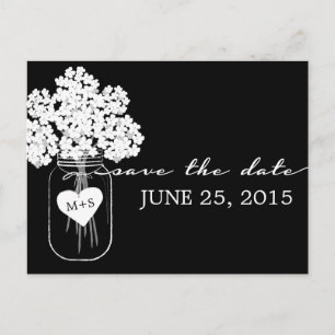 Carte Postale Faire-part Rustic Chic Mason Jar Wedding Wedding Enregistrer 