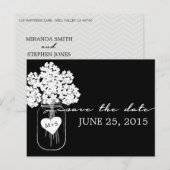 Carte Postale Faire-part Rustic Chic Mason Jar Wedding Wedding Enregistrer  (Devant / Derrière)