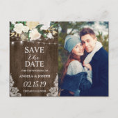 Carte Postale Faire-part Rustic Chic Romantic Floral Enregistrer la date Ph