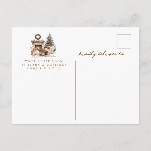 Carte Postale Faire-part Rustic Christmas Tree New Home Card (Dos)