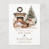 Carte Postale Faire-part Rustic Christmas Tree New Home Card (Devant)