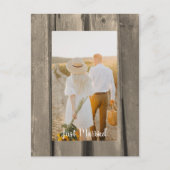 Carte Postale Faire-part Rustic Country Grange Wood Mariage Photo (Devant)