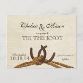 Carte Postale Faire-part Rustic Country Horse Chaussures Enregistrer la dat (Devant)