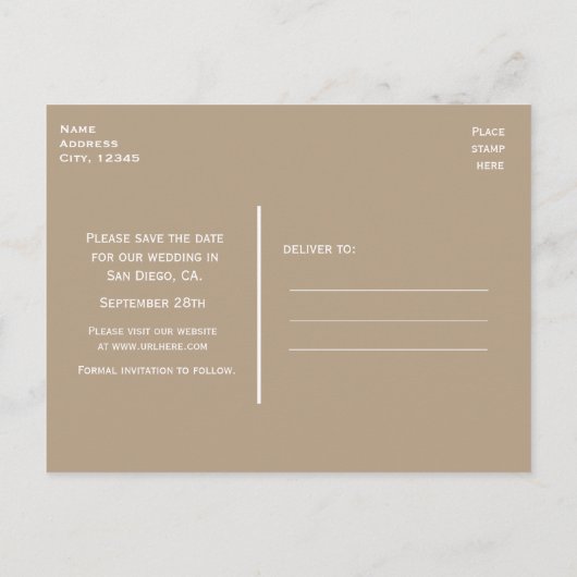 Carte Postale Faire-part Rustic Country Star Lights Enregistrer La Date Car (Dos)