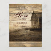 Carte Postale Faire-part Rustic Country Wood Grange Mariage enregistrer la  (Devant)