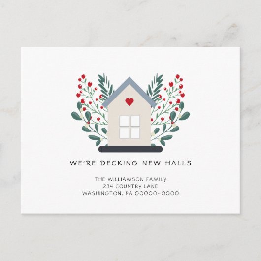 Carte Postale Faire-part Rustic Decking New Halls for the Holidays Card (Devant)