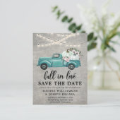 Carte Postale Faire-part Rustic Fall in Love String Lights Enregistrer la d (Debout devant)
